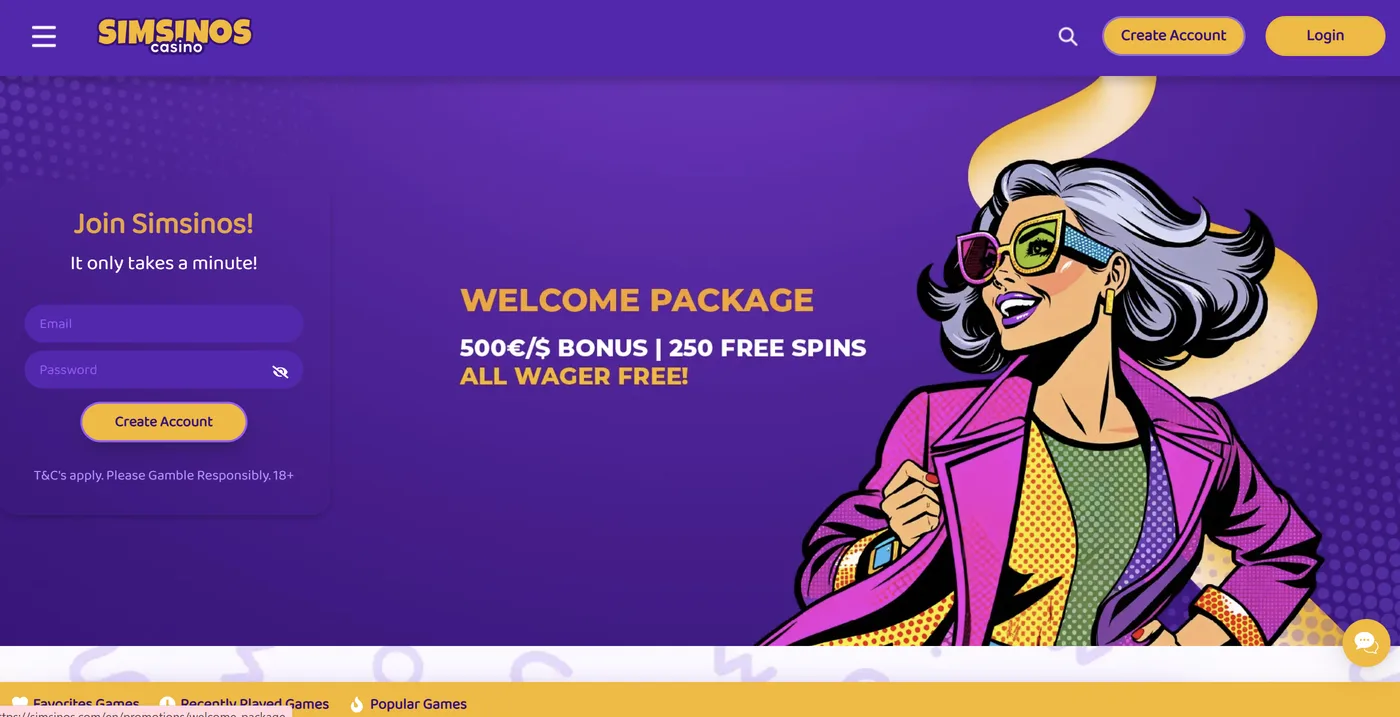 Simsino Casino connexion